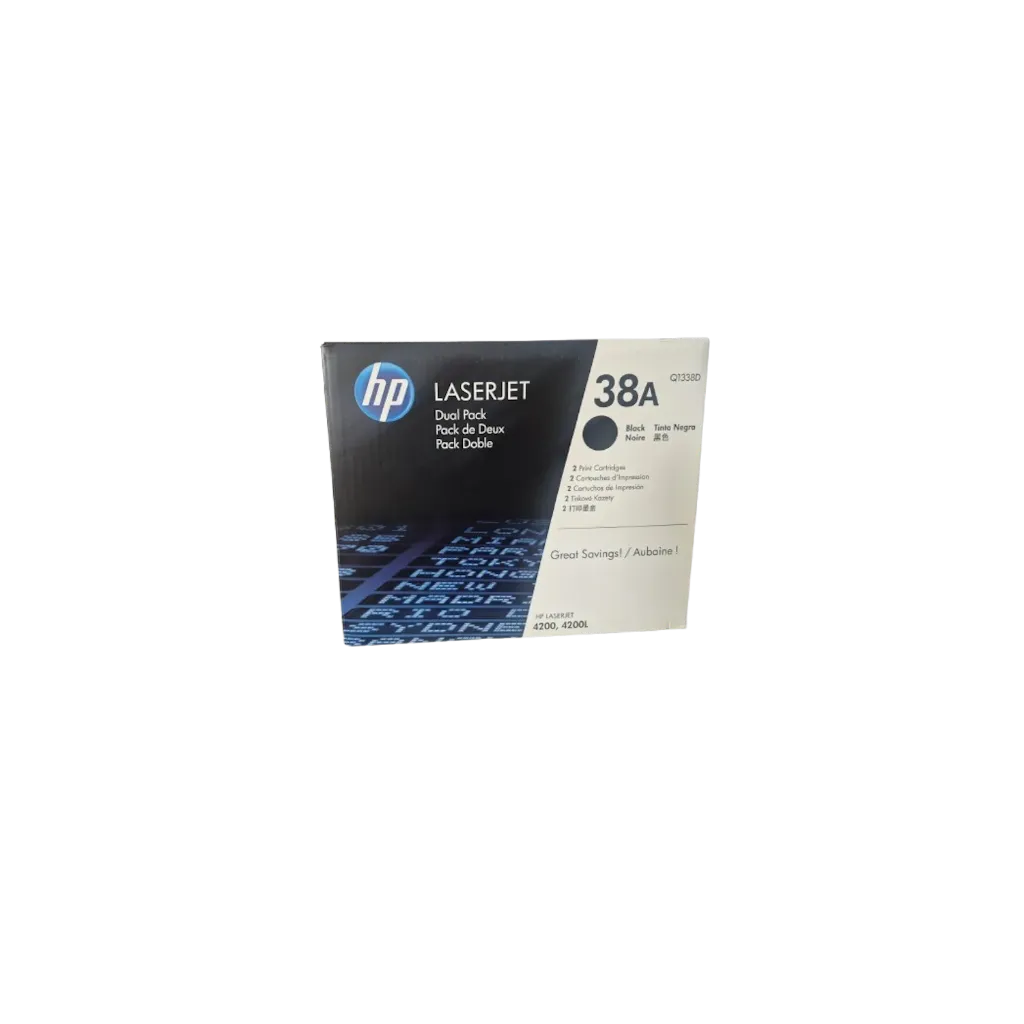 HP 38A Black Toner Cartridge Dual Pack